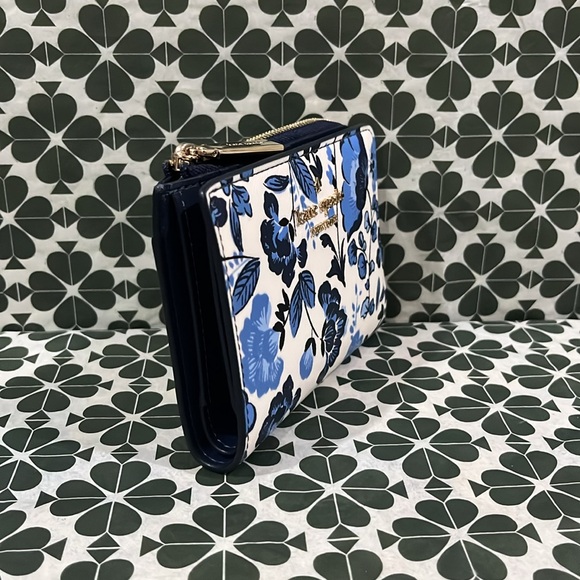 ♠️kate spade Madison Vase Floral Small L Zip Wallet, Blue Multi NWT - Picture 8 of 15